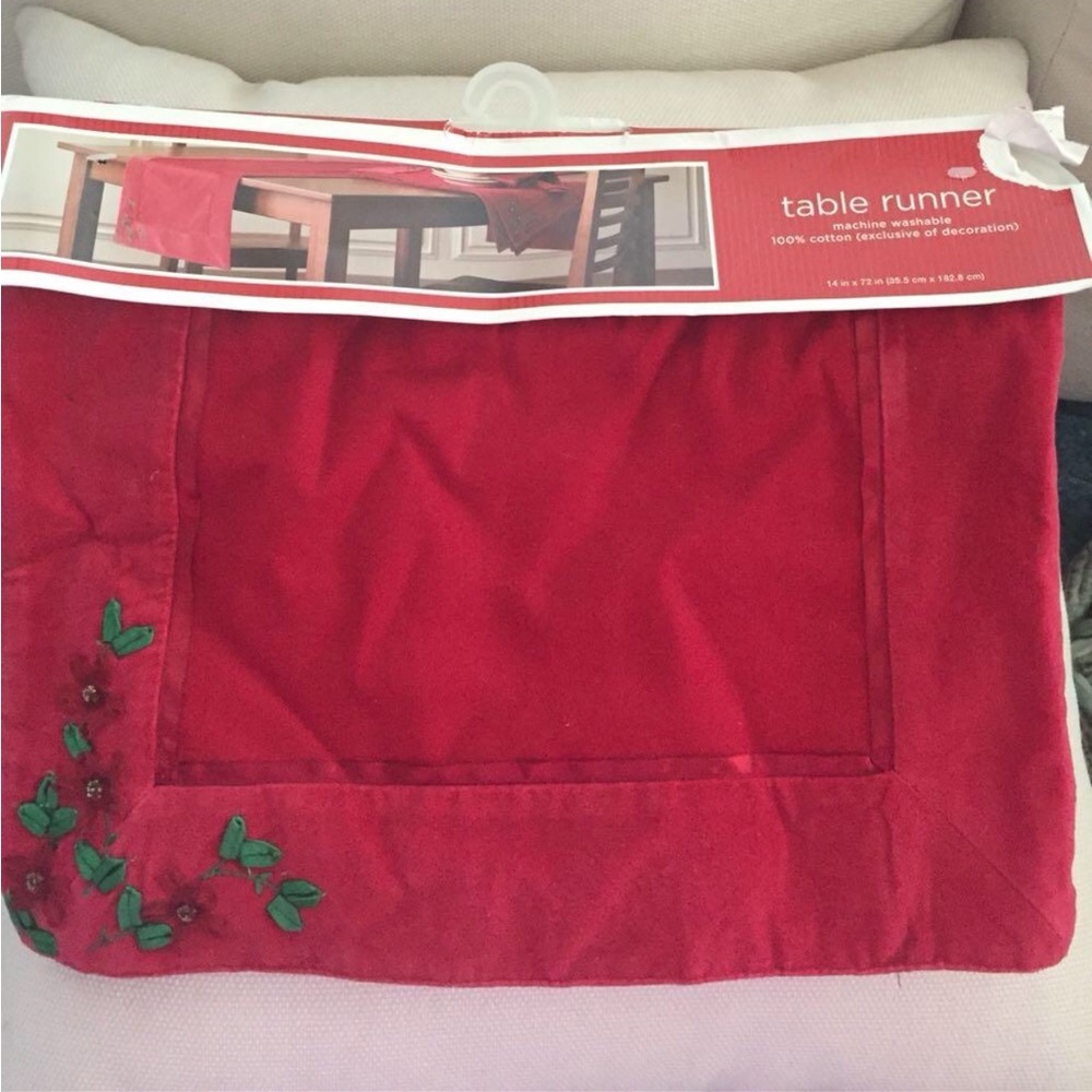 New Target Home Red Holiday Christmas Table Runner